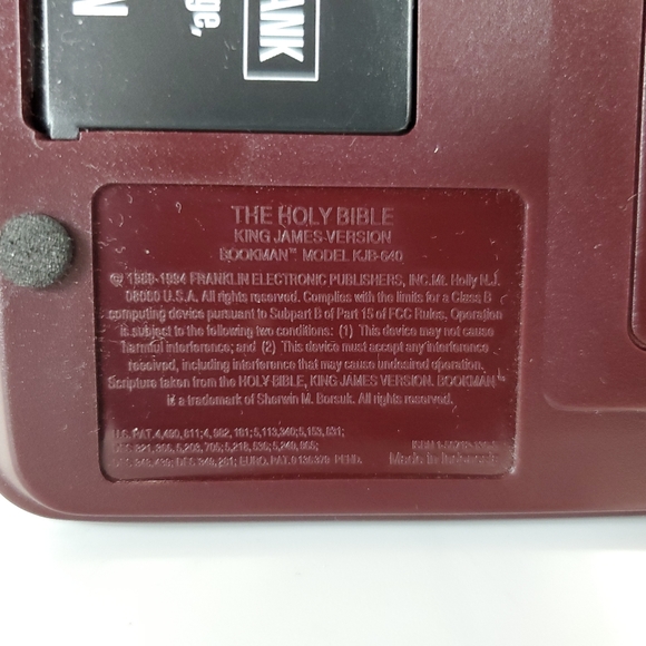 Franklin Other Franklin Bookman Electronic King James Bible Model